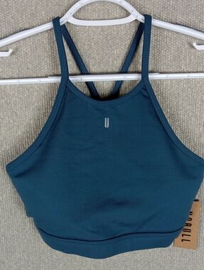 NWT NOBULL High-Neck Sports Bra Small Teal Blue Activewear Gym Yoga Training